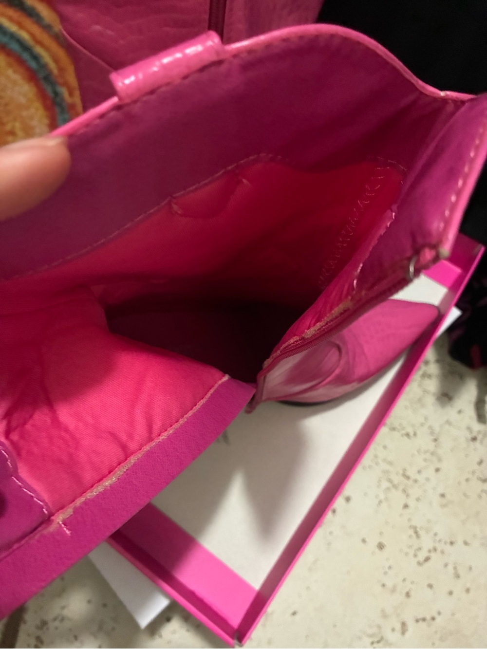 Nasty Gal Hot Pink Faux-Croc Western Ankle Boots - Picture 5 of 5